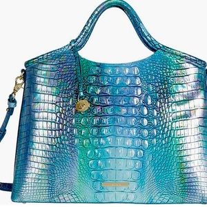 Brahmin Elaine Blue Topaz Melbourne Satchel NWT